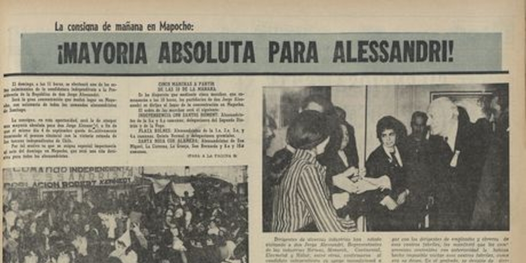 El Diario ilustrado. Santiago. N° 241. (29 de agosto de 1970). P.1 hasta p.2.