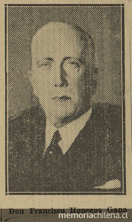 Pie de foto: Francisco Huneeus Gana, promotor y primer director de la Sociedad Periodística de Chile.