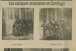 Pie de foto: Los caciques araucanos en Santiago. Fotograbado.