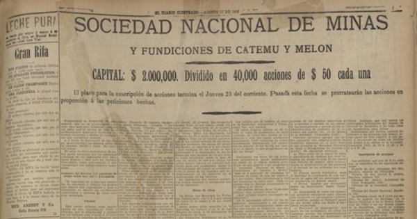 El Diario Ilustrado. Santiago. N° 1573 a N° 1589. (Del 17 de agosto de 1906 al 3 de septiembre de 1906).