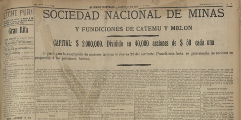El Diario Ilustrado. Santiago. N° 1573 a N° 1589. (Del 17 de agosto de 1906 al 3 de septiembre de 1906).