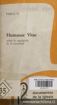 Humanae vitae: sobre la regulación de la natalidad, S.S. Pablo VI.