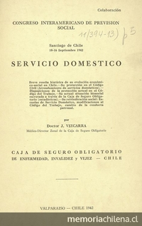 Servicio doméstico: breve reseña histórica de su evolución económica social en Chile.