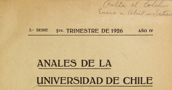 Discurso de la Sra. Inés Echeverría de Larraín al incorporarse a la Facultad de Humanidades.