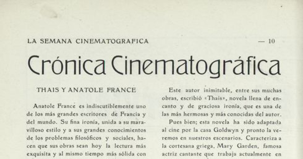 Crónica cinematográfica