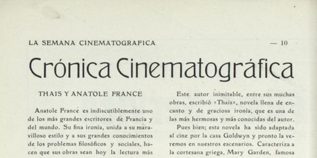 Crónica cinematográfica