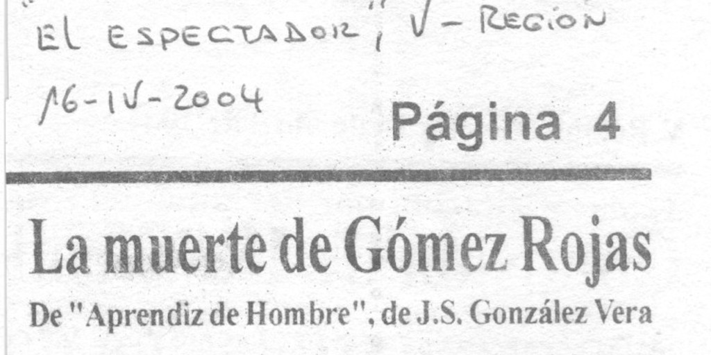La Muerte de Gómez Rojas