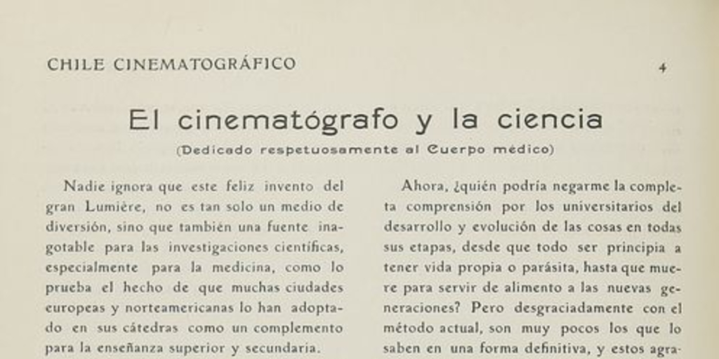 El cinematógrafo y la ciencia