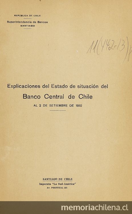 Explicaciones del Estado de situación del Banco Central de Chile