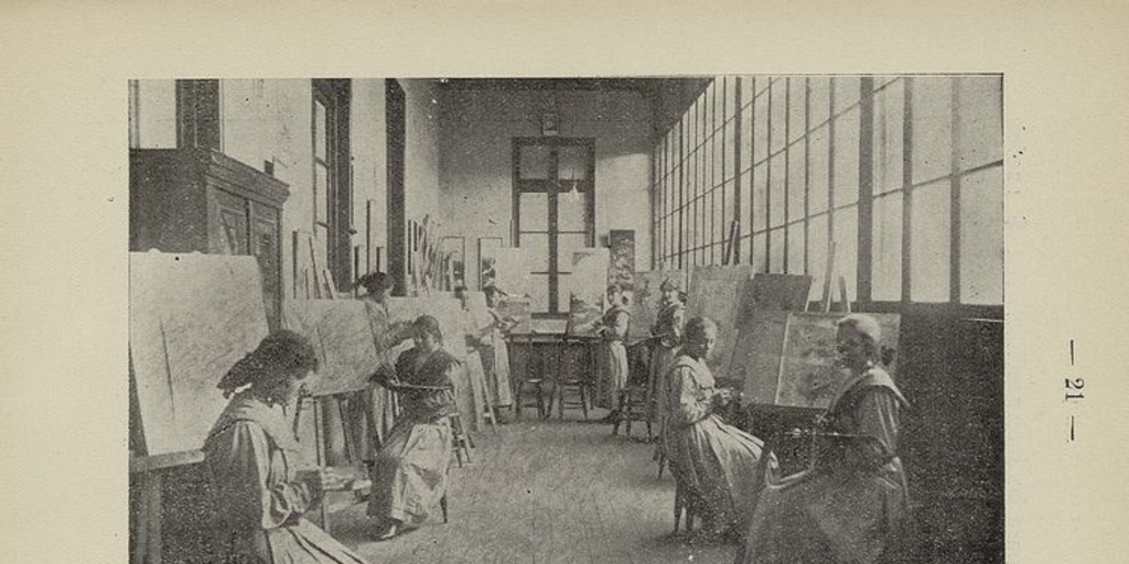 Pie de Página: Sala de pintura, Liceo de señoritas "José Miguel Infante", 1913.