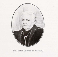 Pie de Foto: Isabel Lebrun de Pinochet, c. 1895.