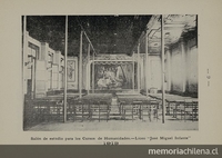Pie de Foto: Salón de estudios para los cursos de Humanidades del Liceo de señoritas "José Miguel Infante", 1913