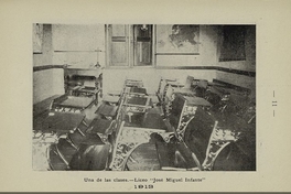 Pie de Foto: Sala de clases del Liceo de señoritas "José Miguel Infante", 1913