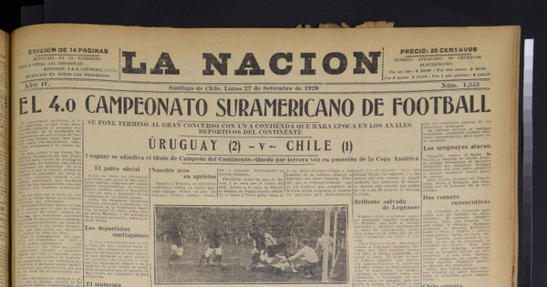 Portada de La Nación. Año IV, número 1353, 27 de septiembre de 1920