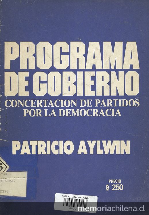Programa de Gobierno. I edición. Santiago de Chile: Editorial Jurídica Publiley, 1989, 48p.