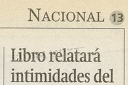 "Libro relatará intimidades del gobierno de Patricio Aylwin", La Tercera, (Santiago), 3 de octubre, 1995, p.13.