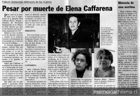"Pesar por muerte de Elena Caffarena", La Estrella, (Iquique), 21de julio, 2003, p.A8.