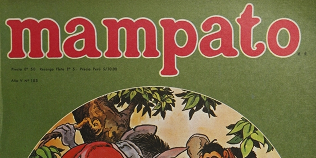 Portada con ilustración de Themo Lobos, 1973.Mampato (185): 1, 1 de agosto, 1973.