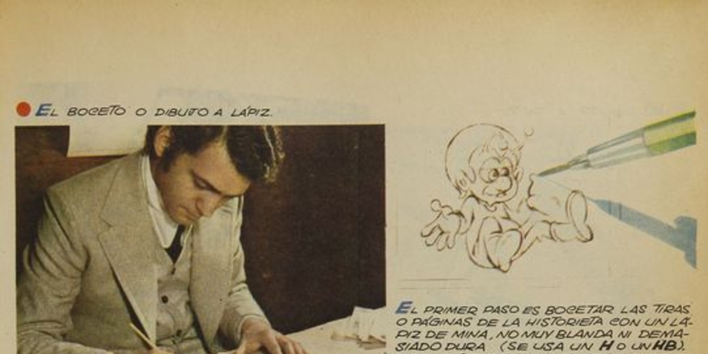 Oscar Vega y sus dibujos. 1975.Mampato (300): 43, 21 de octubre, 1975.