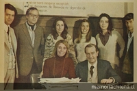 Equipo de Mampato: Oscar Vega, Miguel Arteche, Loreto Rodríguez, Mariola Grez, Paulina Migliassi, Juan Cano, Cecilia Eyzaguirre y Renzo Pecchenino. 1975.Mampato (300): 46, 21 de octubre, 1975.