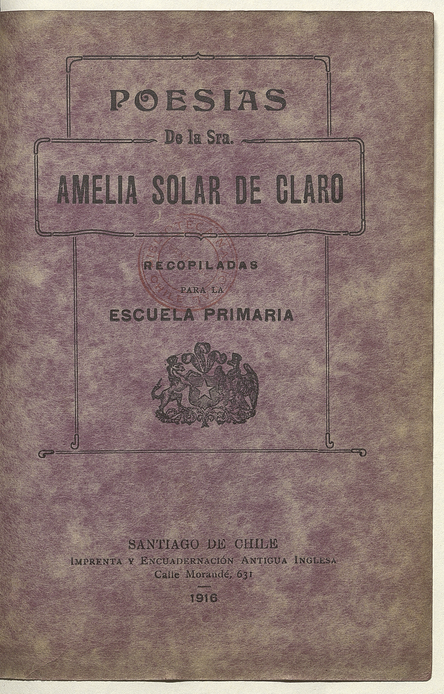 Poesías de la Sra. Amelia Solar de Claro