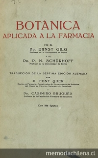 Botánica aplicada a la farmacia. Barcelona: [s.n.], 1926