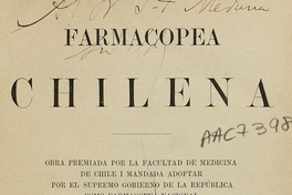 Farmacopea chilena. Leipzig: Impr. de F.A. Brockhaus, 1886. XII