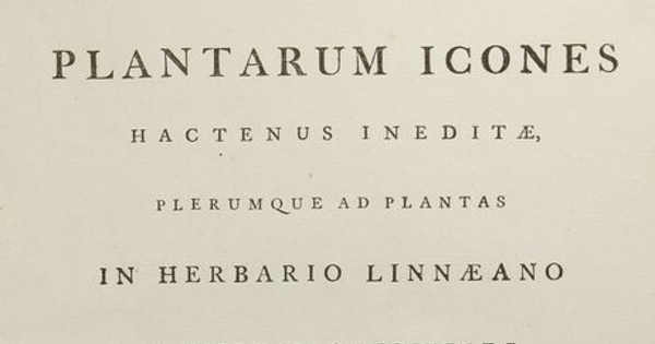 Plantarum icones hactenus ineditæ plerumque ad plantas in herbario linnæano conservatas delineatæ: fasciculus I. Londini: Typis J. Davis, 1789