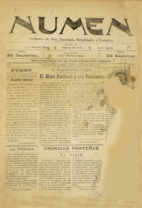 Numen. Año 1, número 1, 11 de noviembre de 1918