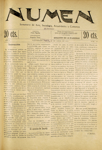 Numen. Año 1, número 10, 24 de abril de 1919