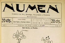 Numen. Año 1, número 19, 23 de agosto de 1919