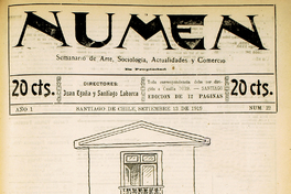 Numen. Año 1, número 22, 13 de septiembre de 1919