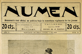 Numen. Año 2, número 38, 3 de enero de 1920