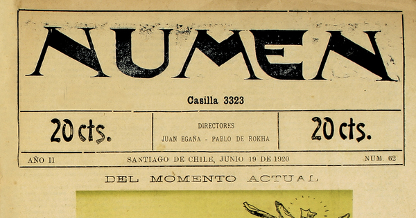 Numen. Año 2, número 62, 19 de mayo de 1920