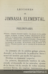 Lecciones de Jimnasia Elemental.