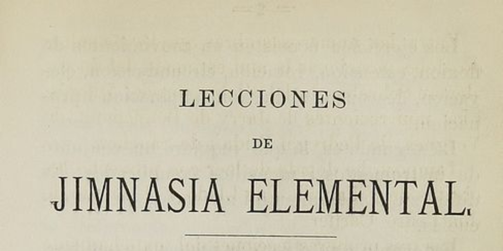 Lecciones de Jimnasia Elemental.