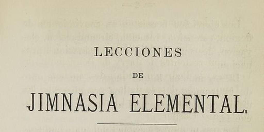 Lecciones de Jimnasia Elemental.