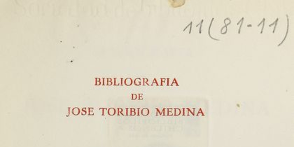 Bibliografía de José Toribio Medina