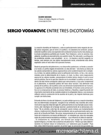 "Sergio Vodanovic entre tres dicotomías"