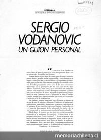 "Sergio Vodanovic un guión personal".