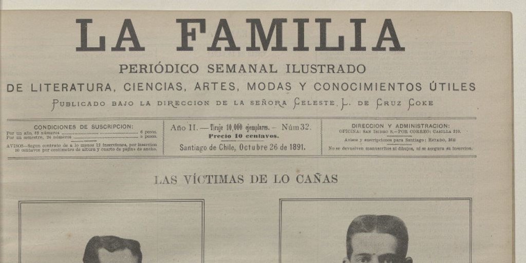 La Familia: Año II, número 32, 26 de octubre de 1891