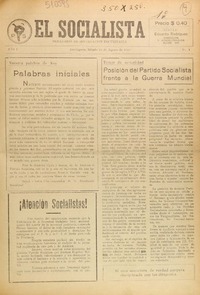 El Socialista. Semanario de divulgación doctrinaria.