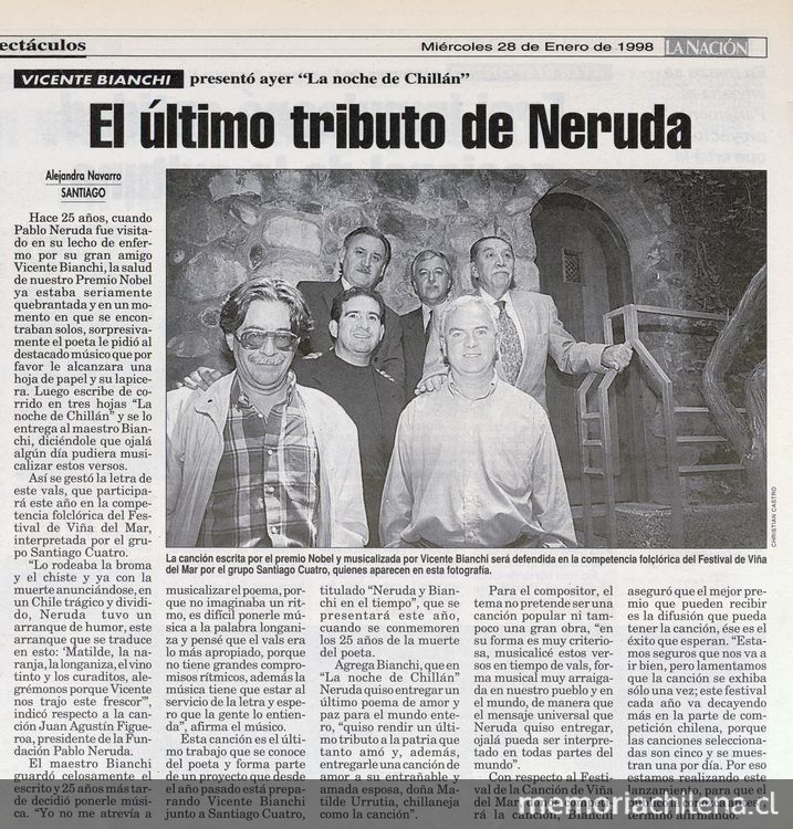 "El último tributo de Neruda"