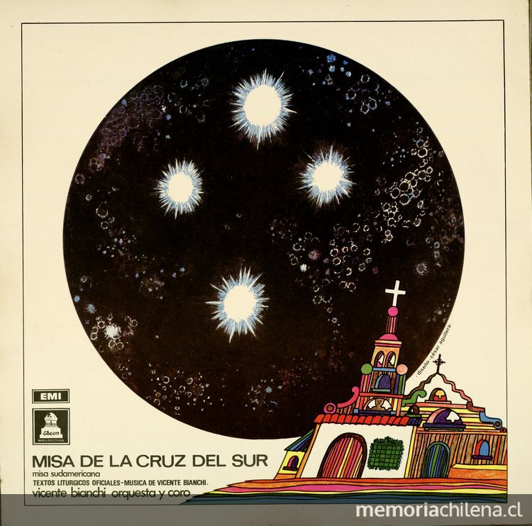 Portada de disco Misa de la Cruz del Sur, misa sudamericana, Emi, 1972.