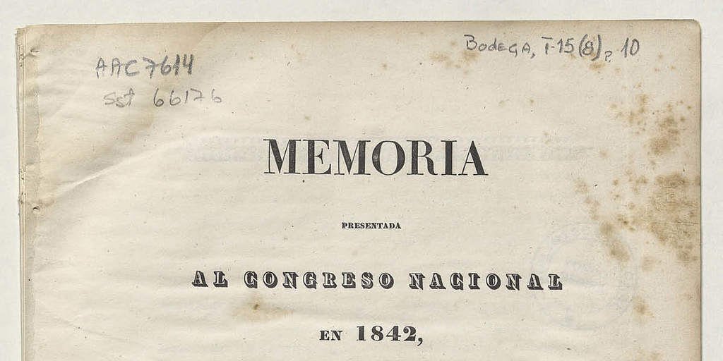 Memoria que el Ministro de Estado en el Departamento de Justicia, Culto e Instrucción Pública presenta al Congreso Nacional