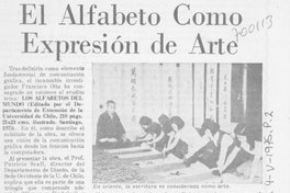 El alfabeto como expresión de arte