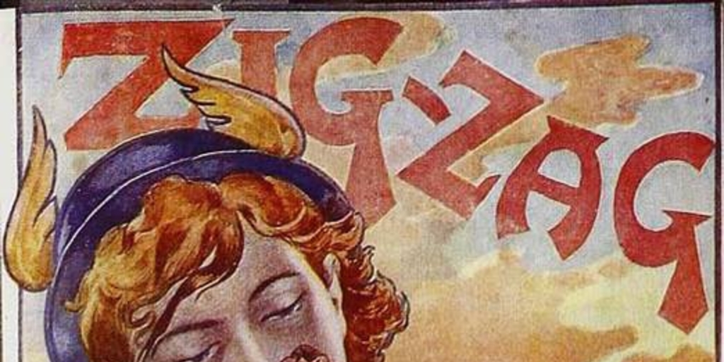 Litografía lanzamiento del primer número de la Revista Zig-Zag, 1905