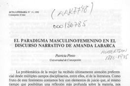 El paradigma masculino/femenino en el discurso narrativo de Amanda Labarca