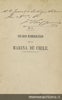 Pie de página: Portada del primer número del Anuario Hidrográfico de la Marina de Chile.