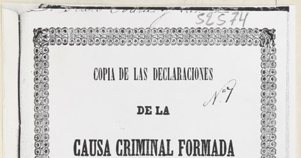 Copia de las declaraciones de la causa criminal formada contra Remedi, Arellano, Vega y Dubois. Santiago: Impr. de la Sociedad, 1848.